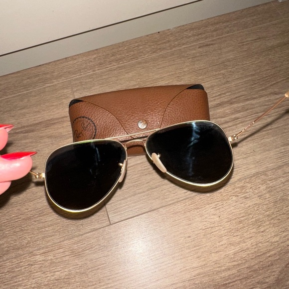 Ray-Ban Gold Frame AVIATOR FLASH LENSES Sunglasses RB 3025